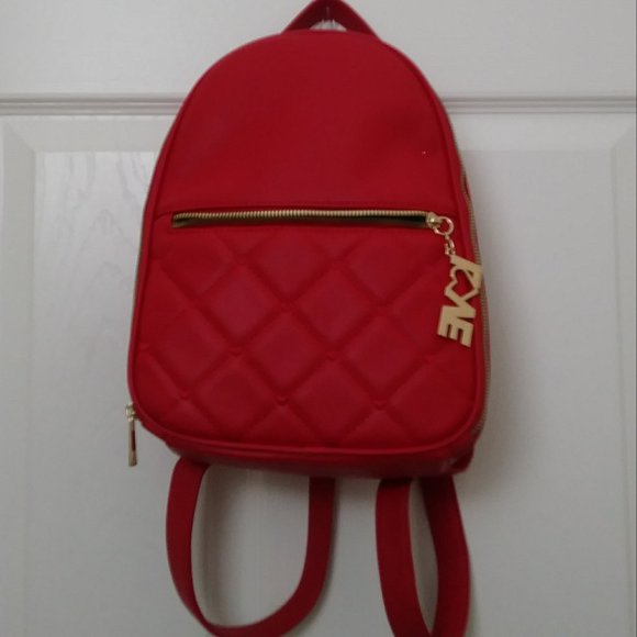 LIKE DREAMS Women's Vegan Leather Red Backpack - Picture 3 of 14